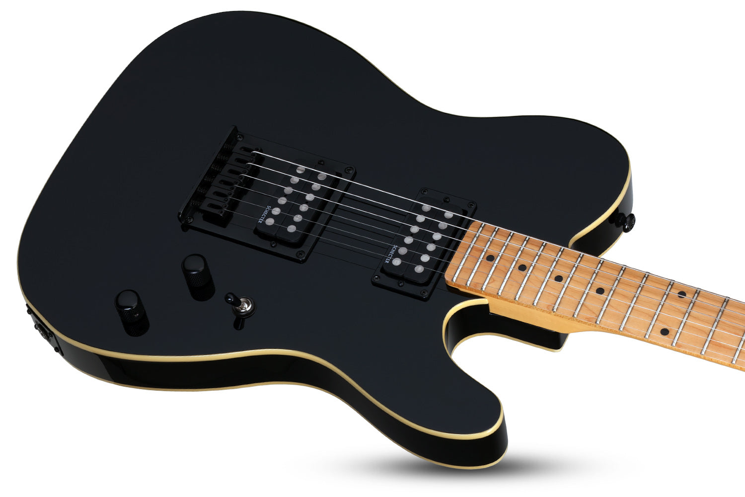 Schecter PT-MM-BLK Gloss Black 6 String Electric Guitar with Schecter Super Rock II 2140-SHC - The Guitar World