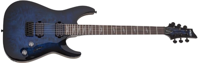 Schecter Omen Elite-6 Electric Guitar, See-Thru Blue Burst 2452-SHC