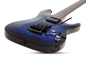 Schecter Omen Elite-6 Floyd Rose Electric Guitar, See-Thru Blue Burst 2455-SHC