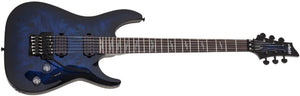 Schecter Omen Elite-6 Floyd Rose Electric Guitar, See-Thru Blue Burst 2455-SHC