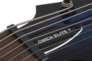 Schecter Omen Elite-7 7-String Electric Guitar, See-Thru Blue Burst 2458-SHC