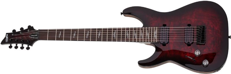 Schecter Omen Elite-7 Left-Handed 7-String Electric Guitar, Black Cherry Burst 2461-SHC