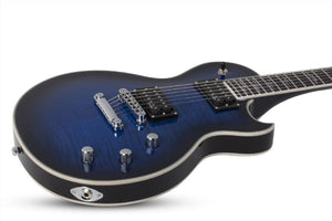 Schecter Solo-Ii Supreme Left-Handed Electric Guitar, See-Thru Blue Burst 2593-SHC