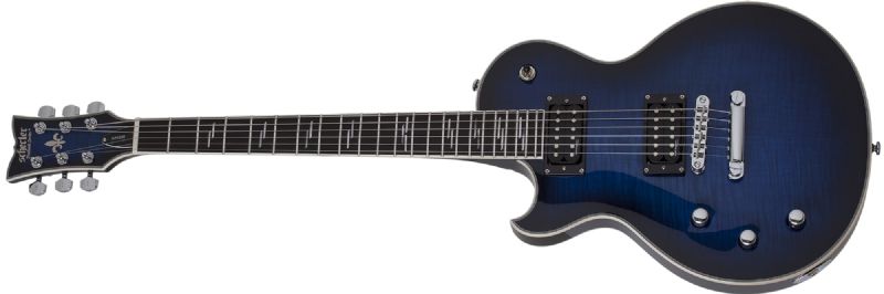 Schecter Solo-Ii Supreme Left-Handed Electric Guitar, See-Thru Blue Burst 2593-SHC
