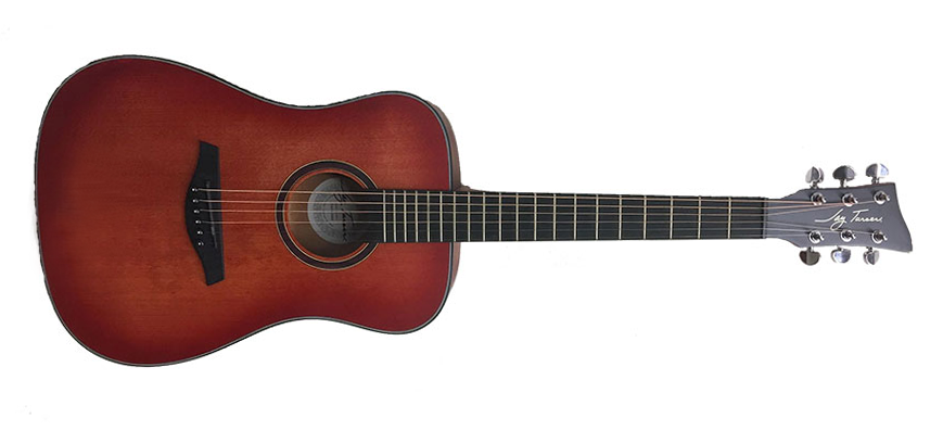 Jay Turser JTA524D-RSBQ 524 Series 6-string RH Full Size Dreadnought Acoustic Guitar in Red Sunburst Quilt