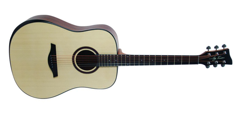 Jay Turser JTA54B-OPN 6-string RH Dreadnought Acoustic Guitar with Beveled Edge in Open Pore Natural