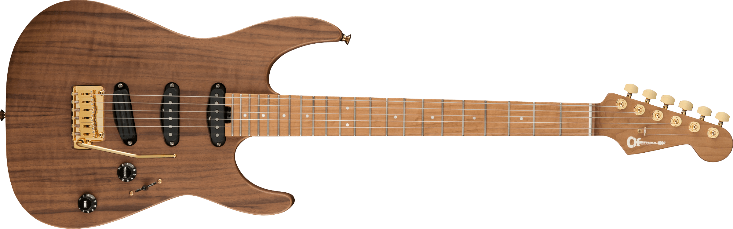 Charvel Pro-Mod DK22 SSS 2PT CM Mahogany with Walnut, Caramelized