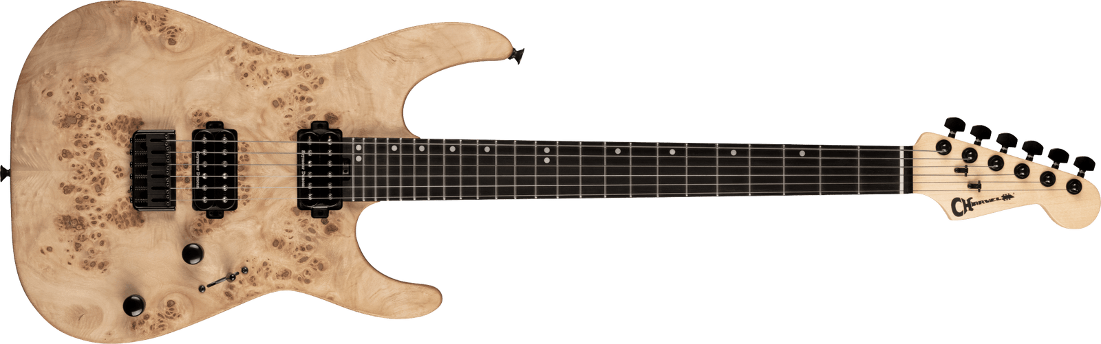 Charvel Pro-Mod DK24 HH HT E Mahogany with Poplar Burl, Ebony Fingerboard, Desert Sand 2969851557