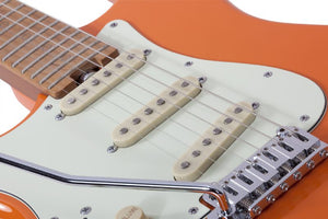 Schecter Nick Johnston Traditional Left-Handed Electric Guitar, Atomic Orange 3328-SHC