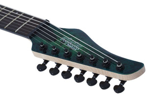 Schecter C-7 Pro 7-String Electric Guitar in Aqua Burst 3638-SHC - The Guitar World