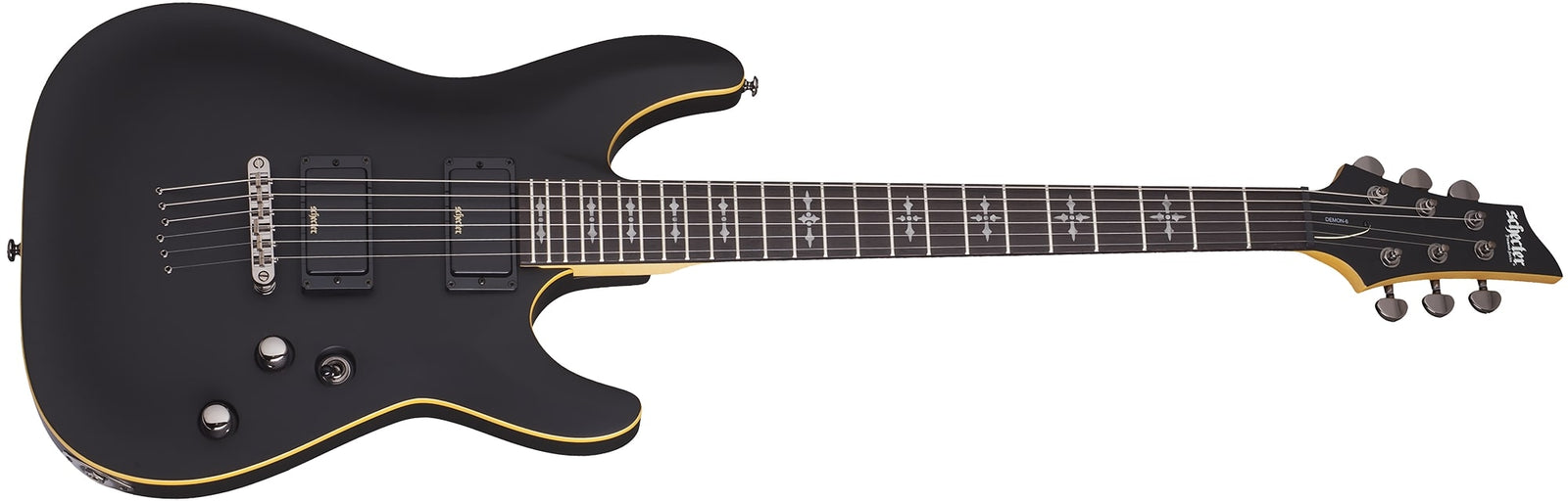 Schecter Demon-6 String Electric Guitar - Aged Black Satin 3660-SHC - The Guitar World