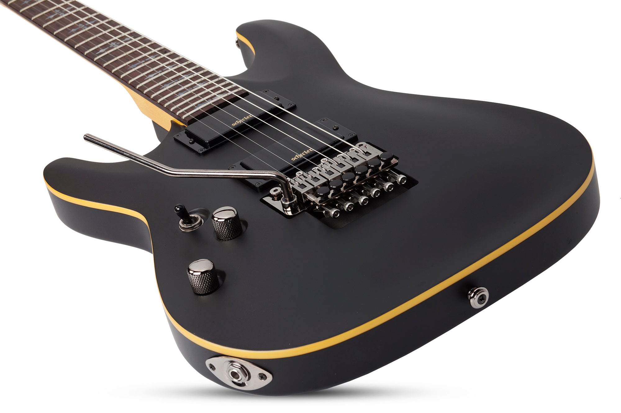 Schecter Demon-6 FR Left-Handed Electric Guitar, Satin Black 3666-SHC - The Guitar World