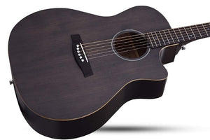 Schecter Deluxe Acoustic in Satin See Thru Black 3716-SHC