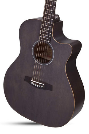 Schecter Deluxe Acoustic in Satin See Thru Black 3716-SHC