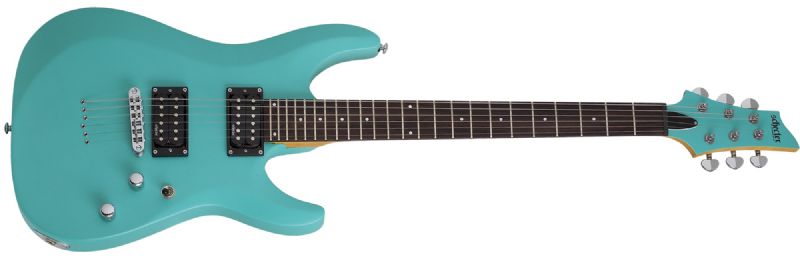 Schecter C-6 Deluxe 6-String Electric Guitar in Satin Aqua 428-SHC - The Guitar World