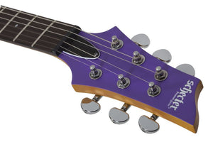 Schecter C-6 Deluxe 6-String Electric Guitar in Satin Purple 429-SHC - The Guitar World