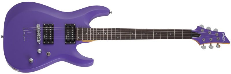 Schecter C-6 Deluxe 6-String Electric Guitar in Satin Purple 429-SHC - The Guitar World