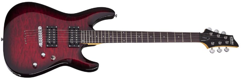 Schecter C-6 Plus 6 String Electric Guitar - Transparent Cherry Burst 447-SHC