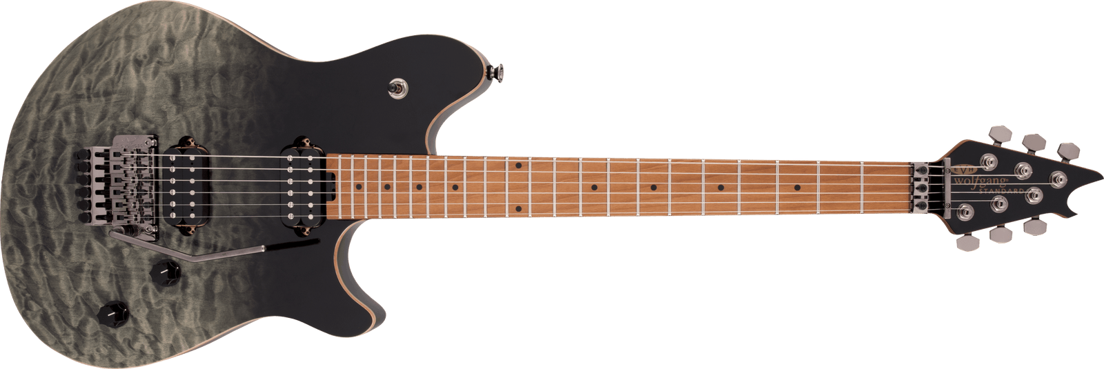 EVH Wolfgang WG Standard QM, Baked Maple Fingerboard in Black Fade