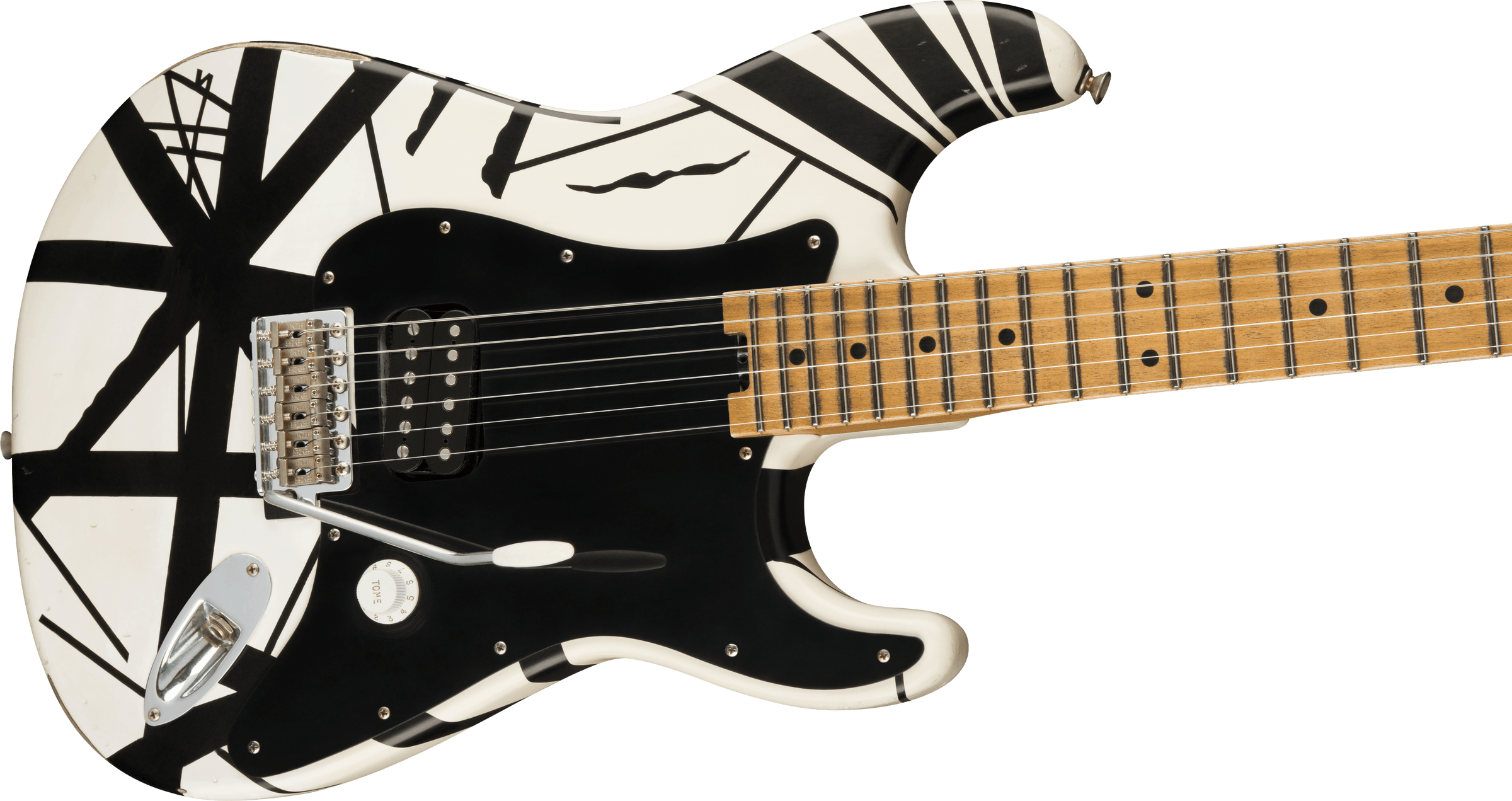 EVH Striped Series 78 Eruption Electric Guitar in Black with White