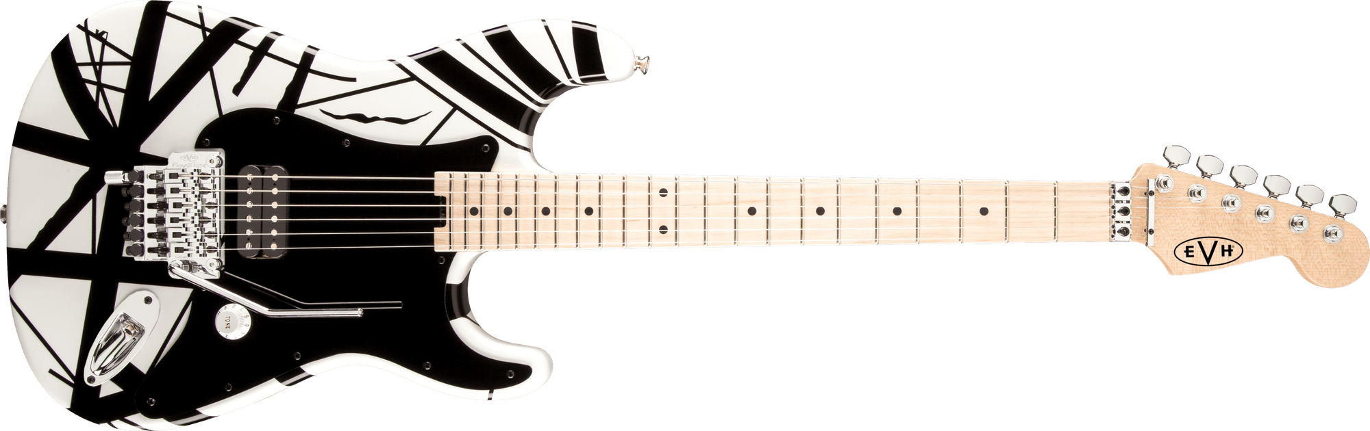 EVH Stripe Series Electric Guitar in White and Black