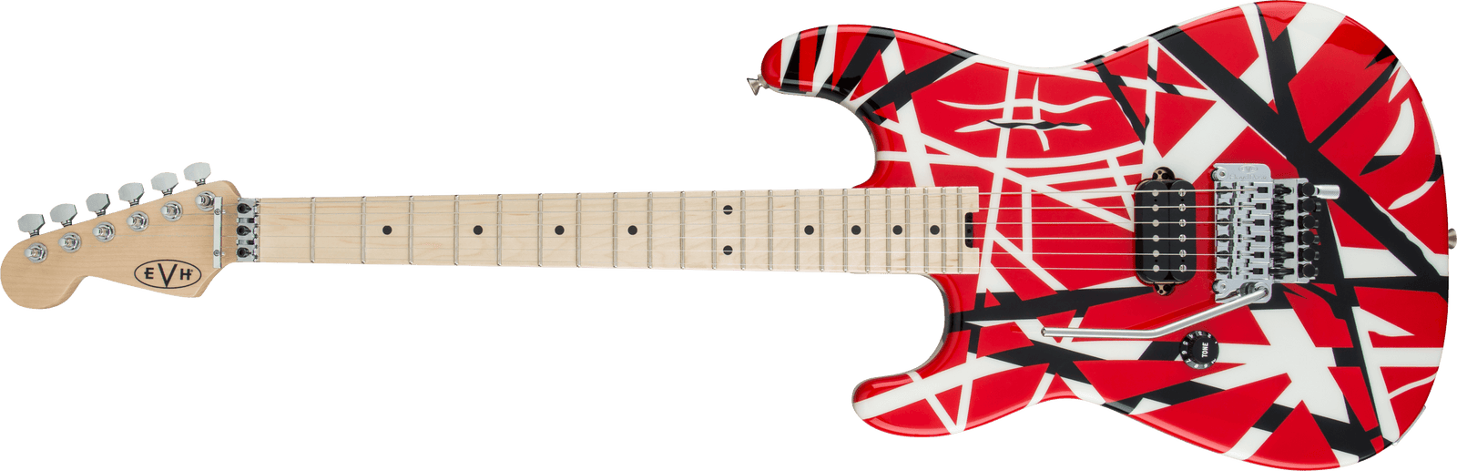 EVH Striped Series Red, Black and White Electric Guitar Left-Handed