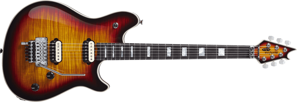 EVH Wolfgang USA with Ebony Fingerboard and 5A Flame Top in 3-Tone