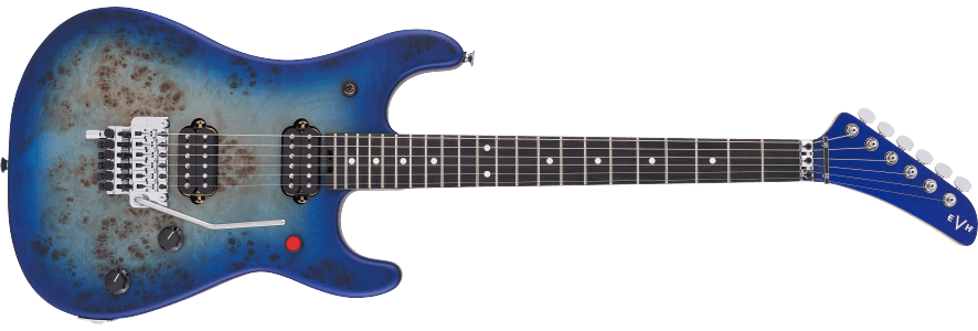 EVH 5150 SERIES DELUXE POPLAR BURL, EBONY FINGERBOARD, AQUA BURST 5108002558