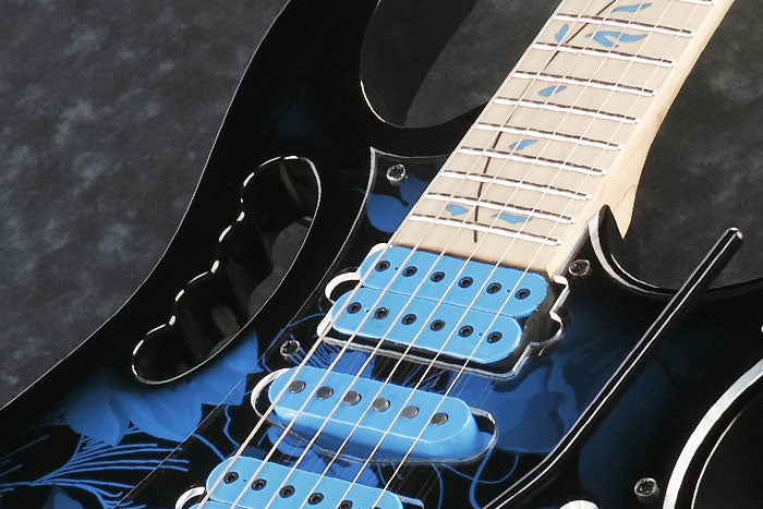 Ibanez Steve Vai Signature JEM Premium Electric Guitar in Blue Floral - The Guitar World
