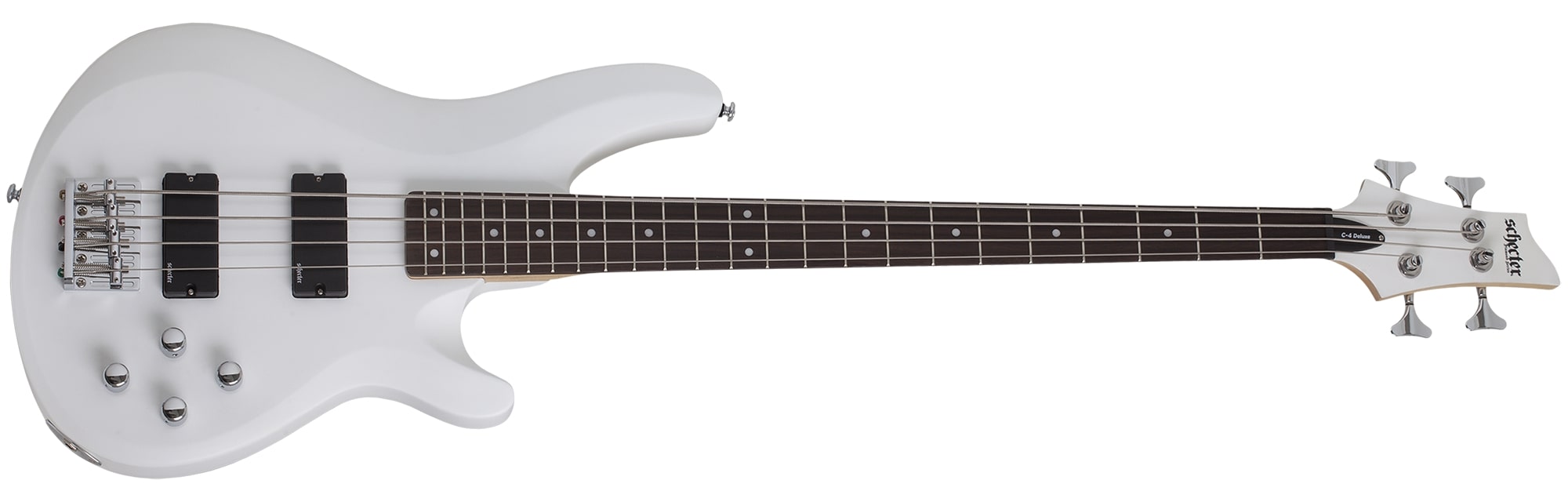 Schecter C-4 Deluxe 4-String Electric Bass, Satin White 584-SHC