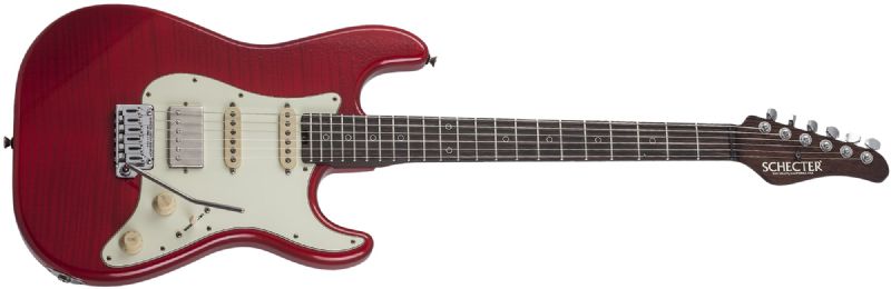 Schecter Nick Johnston USA Signature Flame Top Nitro Electric Guitar, Atomic Fire 7153-SHC