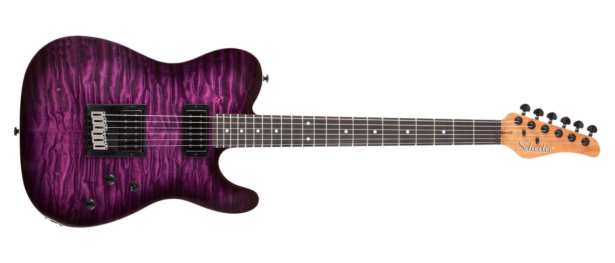 Schecter PT PRO Ebony Fretboard Electric Guitar Trans Purple Burst 863-SHC - The Guitar World