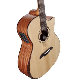ALVAREZ ARTIST AG60CEAR GRAND AUDITORIUM ACOUSTIC ELECTRIC WITH CUTAWAY AND BEVEL EDGE ARMREST, NATURAL GLOSS FINISH - The Guitar World