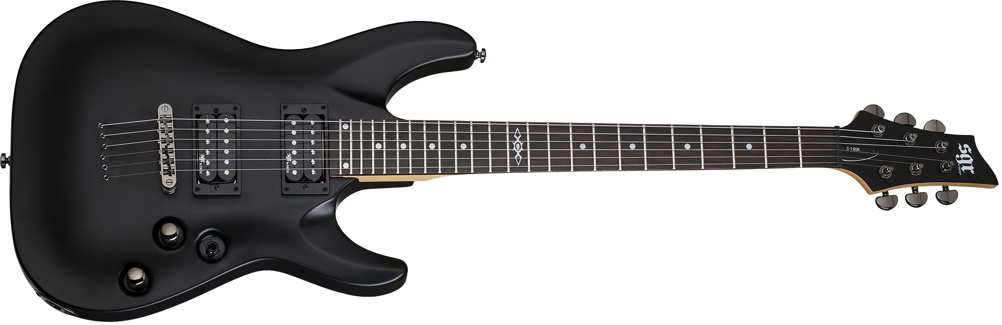 Schecter C-1 SGR by Schecter Midnight Satin Black MSBK SKU 3801 - The Guitar World