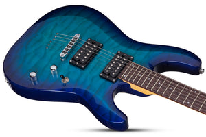 Schecter C-6 PLUS 6 String Electric Guitar OBB - Ocean Burst Blue 443-SHC - The Guitar World