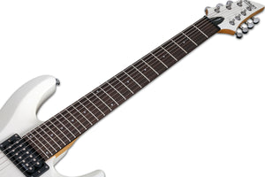 Schecter DELUXE Satin White 7-String Solid-Body Electric Guitar, Satin White 438-SHC