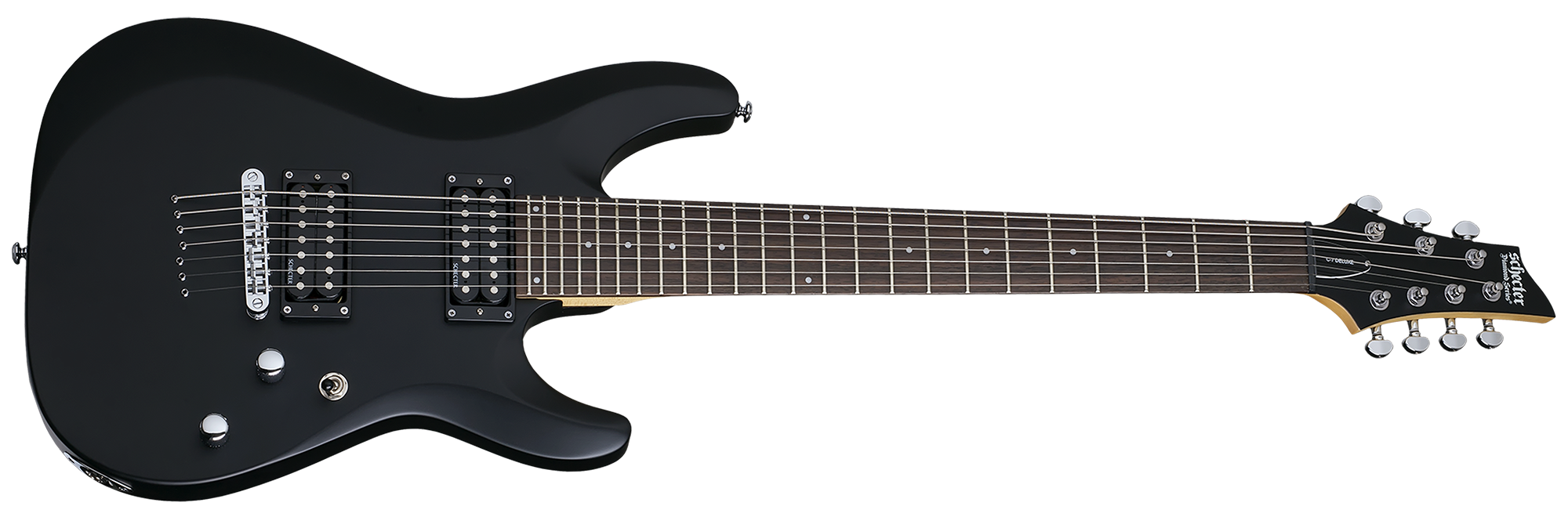 Schecter C-7 Deluxe in Satin Black SBK 437-SHC - The Guitar World