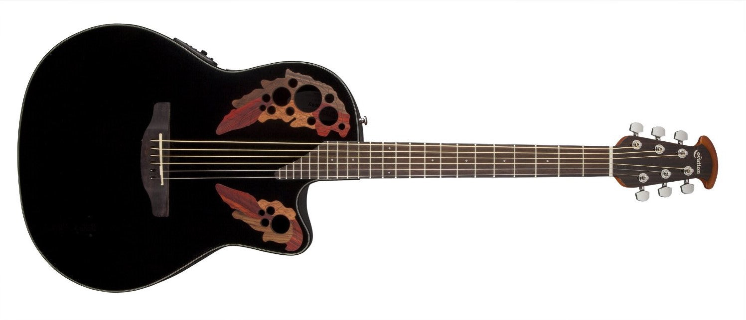 Ovation Acoustic-Electric Guitar Black CE44-5 - The Guitar World