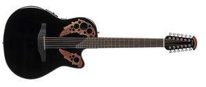 Ovation Celebrity Elite Series 12-String Acoustic/Electric Guitar Black CE4412-5 - The Guitar World