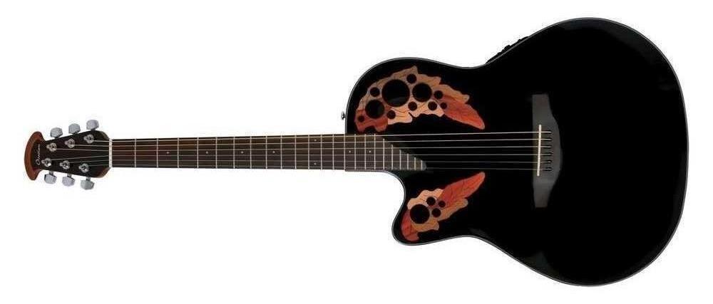 Ovation Celebrity Elite Series Acoustic Electric Guitar Left Handed Black CE44L-5 - The Guitar World