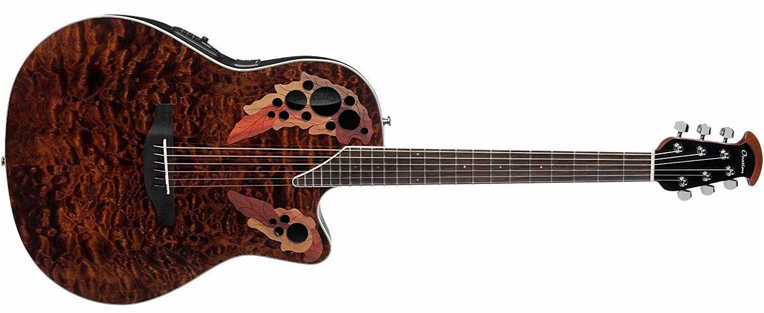 Ovation Celebrity Elite Acoustic-Electric Guitar Transparent Tiger Eye CE44P-TGE - The Guitar World