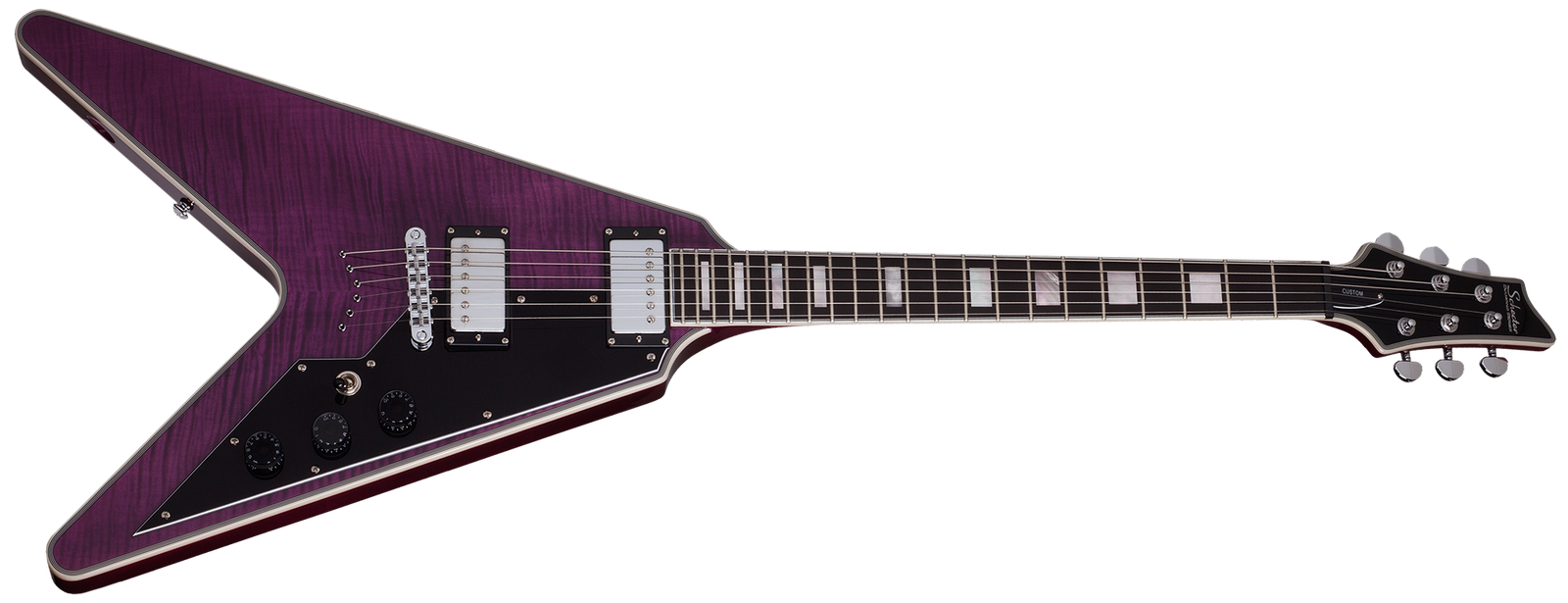 Schecter V-1 Custom Trans Purple SKU 654 - The Guitar World