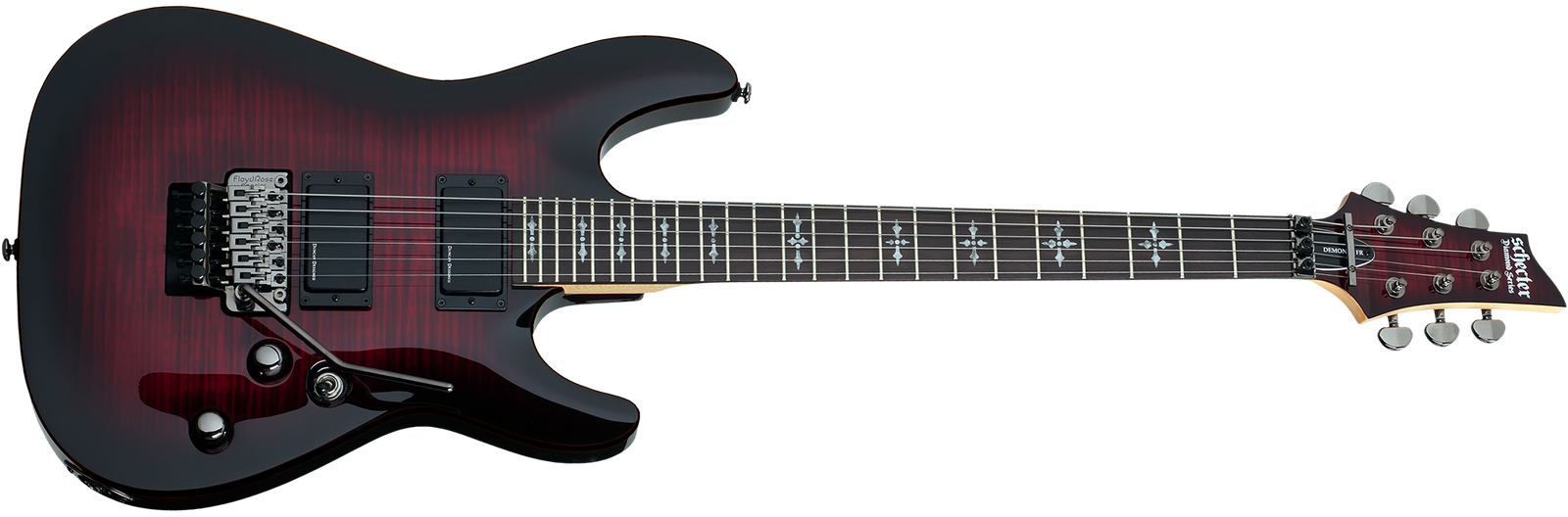 Schecter DEMON-FR-CRB Crimson Burst Guitar With Duncan Designed HB-105 SCH-3247 - The Guitar World