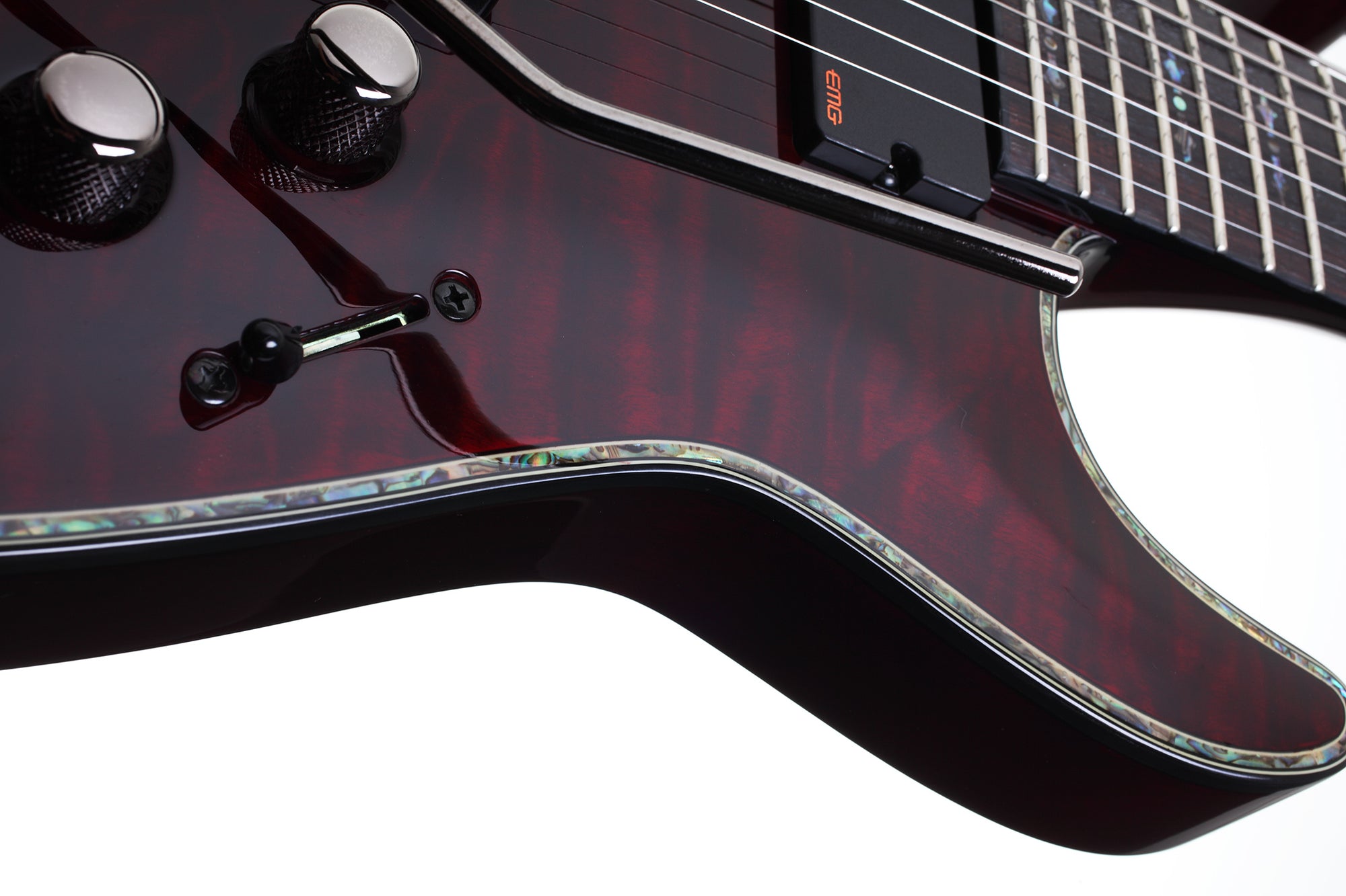 Schecter Hellraiser Series HR-C-7-FR-BCH Black Cherry 7 String Guitar With Floyd Rose & EMG 707TW 1812-SHC - The Guitar World