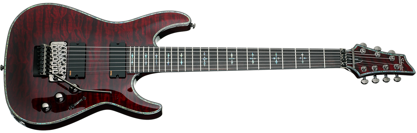 Schecter Hellraiser Series HR-C-7-FR-BCH Black Cherry 7 String Guitar With Floyd Rose & EMG 707TW 1812-SHC - The Guitar World