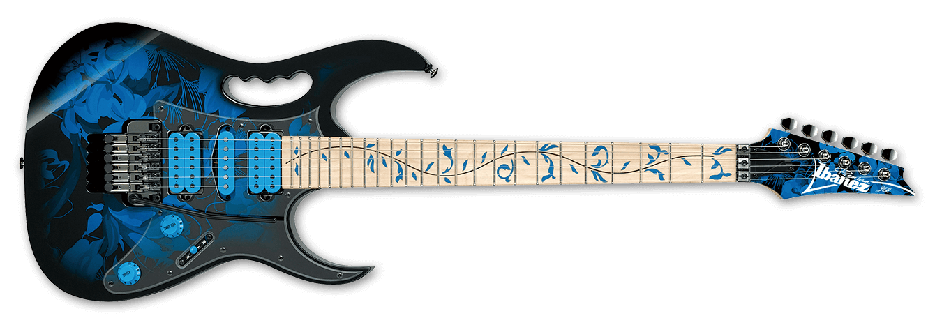 Ibanez Steve Vai Signature JEM Premium Electric Guitar in Blue Floral - The Guitar World