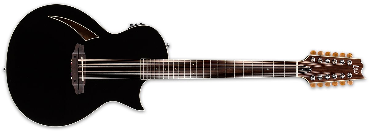 ESP LTD Thinline Series TL-12 12-String Acoustic/Electric Guitar Black LTL12BLK - The Guitar World