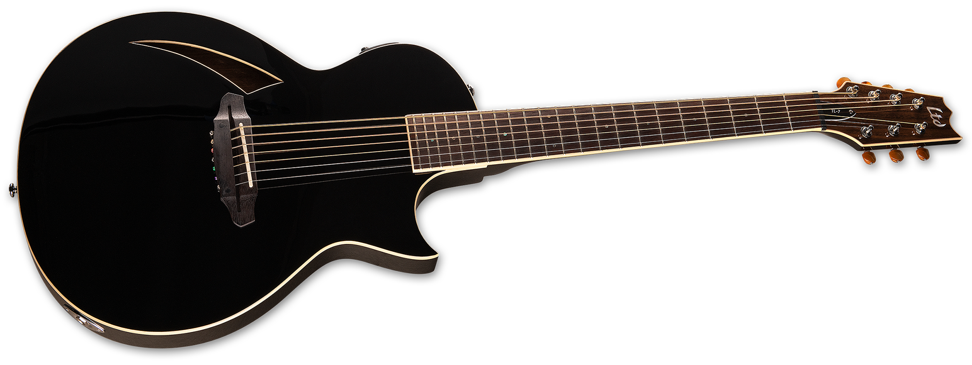 ESP LTD TL-7 7-String Acoustic / Electric Guitar LTL7BLK