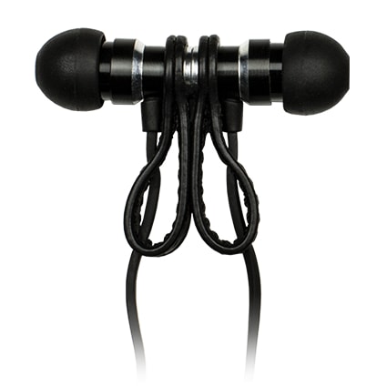 Meters Headphones Wired In Ear HeadPhones Black Leather M-EARS-BLK - The Guitar World