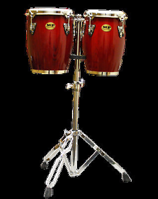 Mano Percussion Red Wine Mini Conga Set 9 & 10 inch with Stand MP1690-RW - The Guitar World
